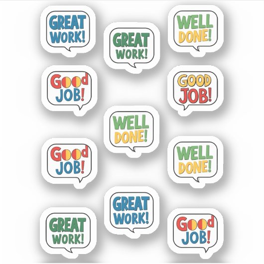 Goed gedaan, goed werk, goed werk sticker (Voorkant)