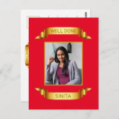 Goed gedaan Gold Scroll, aangepaste foto - op maat Briefkaart (Voorkant / Achterkant)