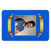 Goed gedaan Gold Scroll, aangepaste foto - op maat Magneet (Horizontaal)