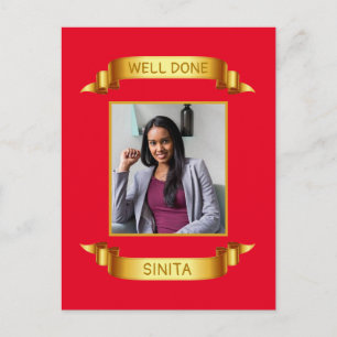 Goed gedaan Gouden Rol, Aangepaste Foto - Persoonl Briefkaart