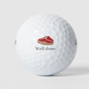 'Goed gedaan' Grappige Pretentieloze Steak Eten Pu Golfballen