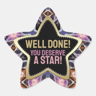 Goed gedaan! Je verdient een Kristallen Ster Paars Sticker