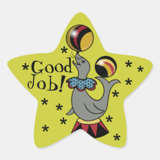 Goed gedaan! Juggling Seal Star Beloning Ster Sticker