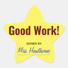 Goed gedaan leerling op school ster sticker