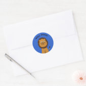 Goed gedaan leeuwen leraren blauw ronde sticker (Envelop)