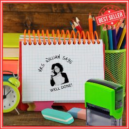 Goed Gedaan Leraar Foto & Naam Cute Eenvoudige Ste Zelfinktende Stempel