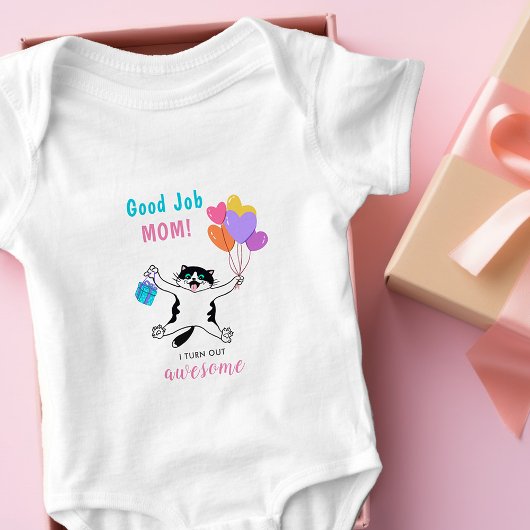 Goed gedaan mama speelse kat baby shower pasgebore romper