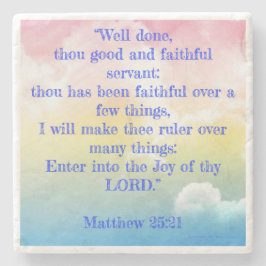 Goed gedaan Matteüs 25:21 Pastels Stenen Onderzetter