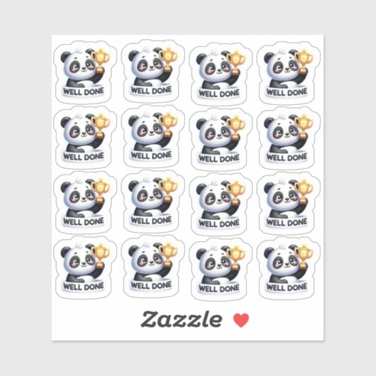 🐼 "Goed gedaan" Panda Sticker (Vel)