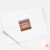 Goed gedaan regenboog onderwijs vierkante sticker (Envelop)