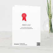 Goed gedaan Rode Rosette, Aangepaste Foto - Aangep Kaart (Achterkant)