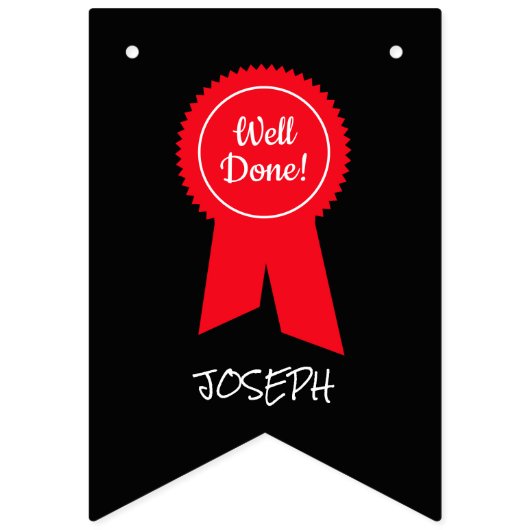 Goed gedaan Rode Rosette, Aangepaste Foto - Gepers Vlaggetjes (Tweede vlag)