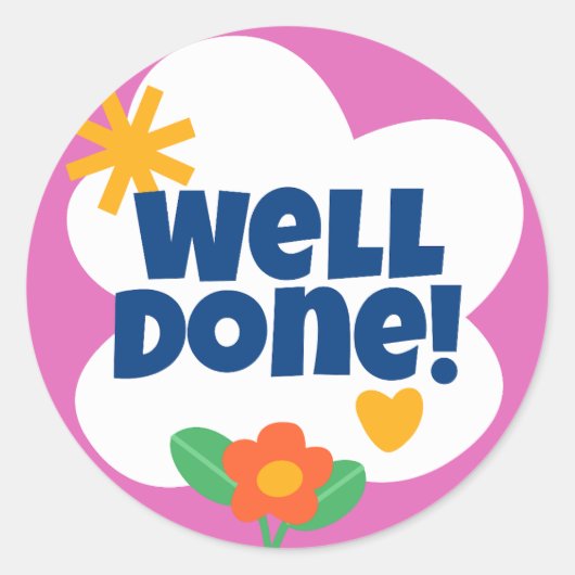 Goed gedaan ronde sticker (Voorkant)