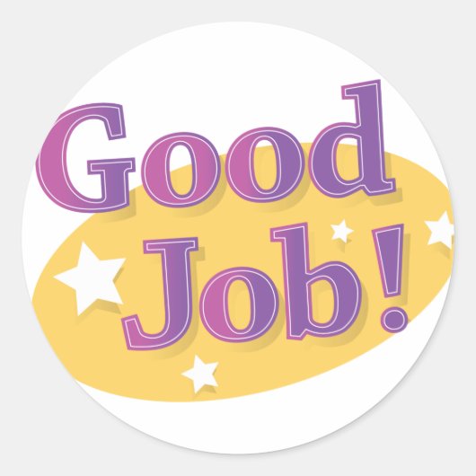 Goed gedaan! ronde sticker (Voorkant)