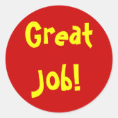 Goed gedaan! ronde sticker (Voorkant)