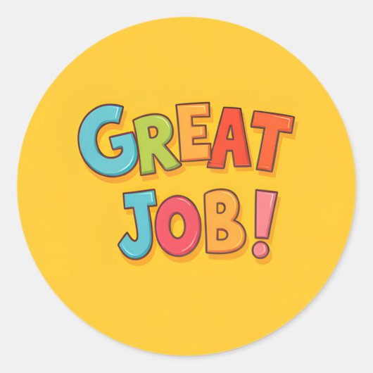 Goed gedaan! ronde sticker (Voorkant)