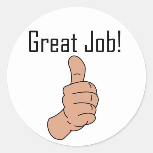 Goed gedaan! ronde sticker (Voorkant)