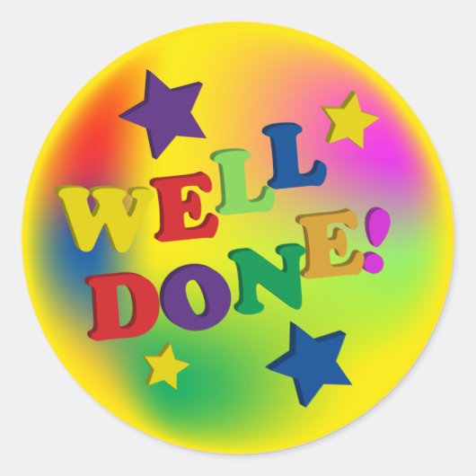 Goed gedaan! ronde sticker (Voorkant)