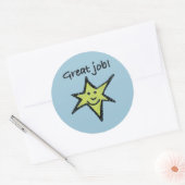 Goed gedaan! Ronde Sticker met ster (schetsmatige  (Envelop)