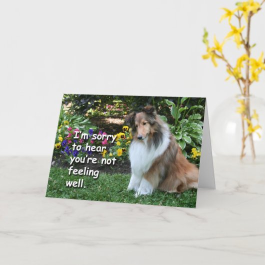 Goed gedaan Sheltie Kaart (Gele Bloem)