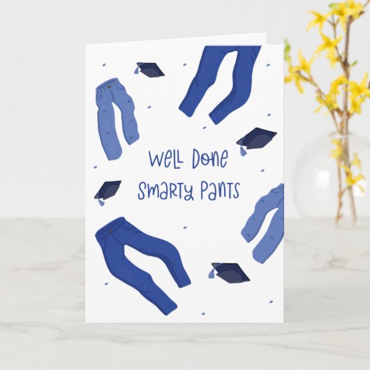 Goed gedaan Smarty Pants Funny Afstuderen Card Kaart (Gele Bloem)