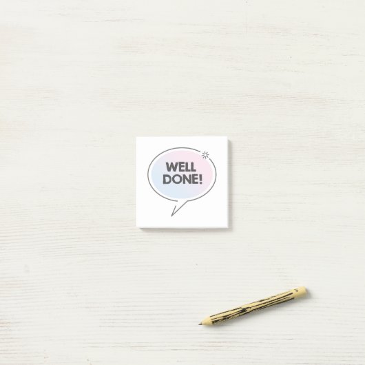 Goed gedaan speech bubble post-it® notes (Op bureau)