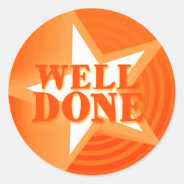 Goed gedaan sterlof sticker sinaasappel