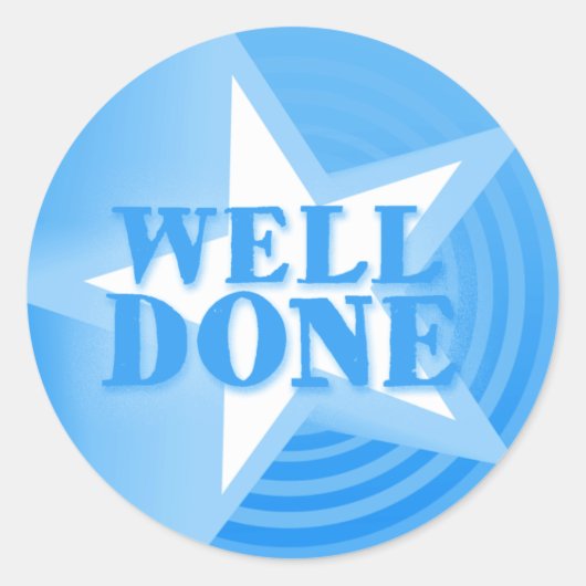 Goed gedaan sterrenlof sticker blauw (Voorkant)