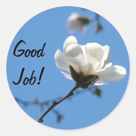 Goed gedaan! stickers Blue Sky White Magnolia Flow (Voorkant)