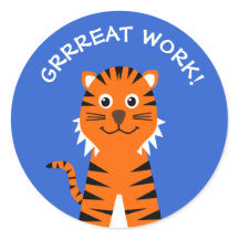 Goed gedaan tijger leraren blauw