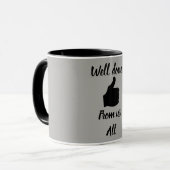 Goed gedaan van ons allemaal mok (Voorkant links)