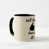 Goed gedaan van ons allemaal mok (Voorkant links)