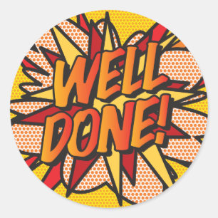 GOED GEDAN Fun Modern Comic Book Award Ronde Sticker