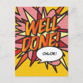 GOED GEDAN Fun Retro Stripboek Pop Art Aankondigingskaart (Voorkant)