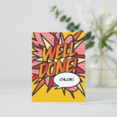 GOED GEDAN Fun Retro Stripboek Pop Art Aankondigingskaart (Staand voorkant)