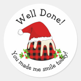 GOED GEDONE Smile Kerstman leraar Ronde Sticker