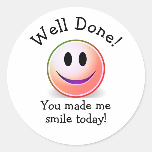 GOED GEDONE Smile Teacher Ronde Sticker (Voorkant)