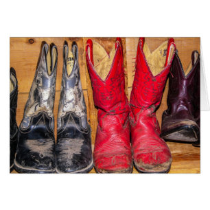 Goed gedragen Cowboy Boots Wenskaart
