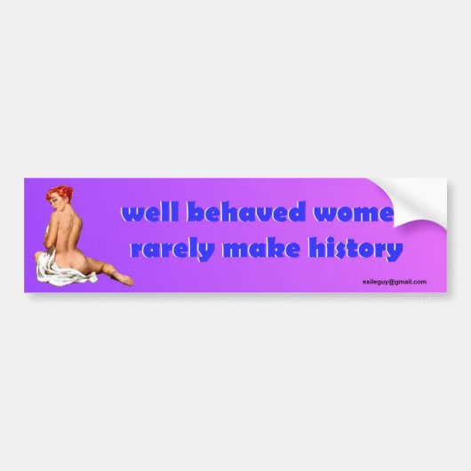 goed gedragen vrouwen bumpersticker (Voorkant)