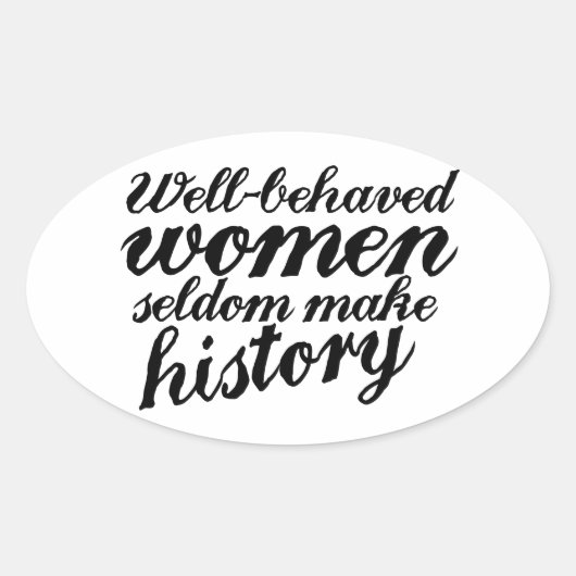 Goed gedragen vrouwen ovale sticker (Voorkant)