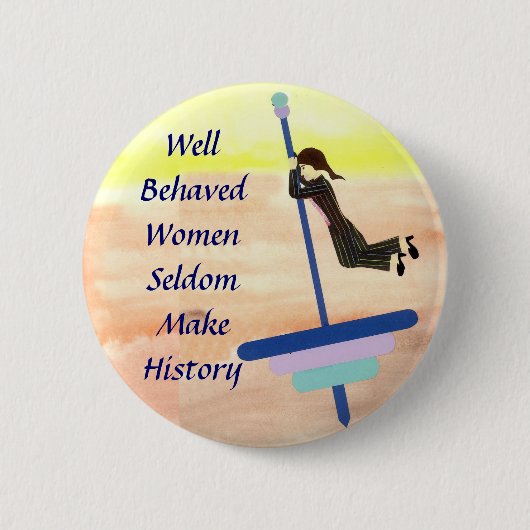 Goed gedragen vrouwen ronde button 5,7 cm (Voorkant)