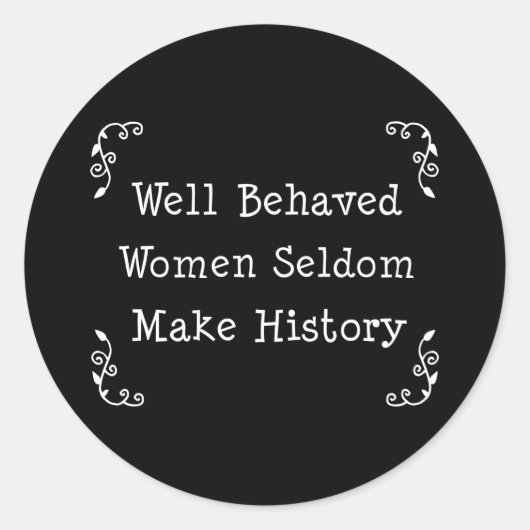 Goed gedragen vrouwen ronde sticker (Voorkant)