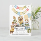 Goed geklede dieren Beer jongen Kaart (Staand voorkant)