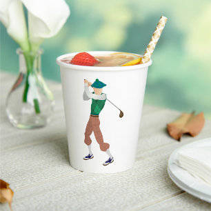 Goed geklede Golfer Papieren Bekers