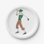 Goed geklede Golfer Papieren Bordje (Voorkant)