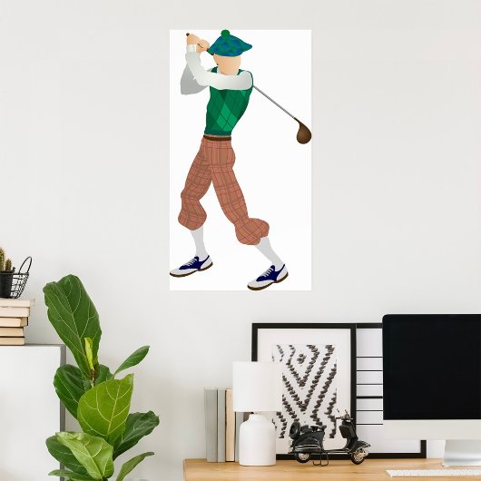 Goed geklede Golfer Poster