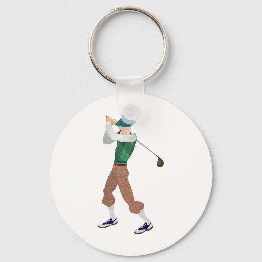 Goed geklede Golfer Sleutelhanger (Achterkant)