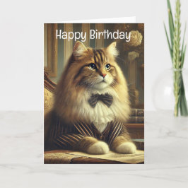 Goed geklede kat Happy Birthday Kaart