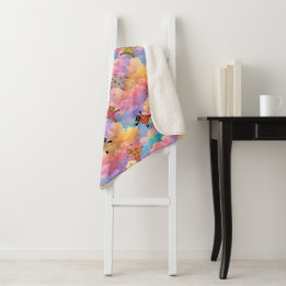 Goed geklede katten maken pootafdrukken in de wolk sherpa deken