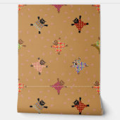 Goed geklede katten maken pootafdrukken in het zan behang (Afrollen)